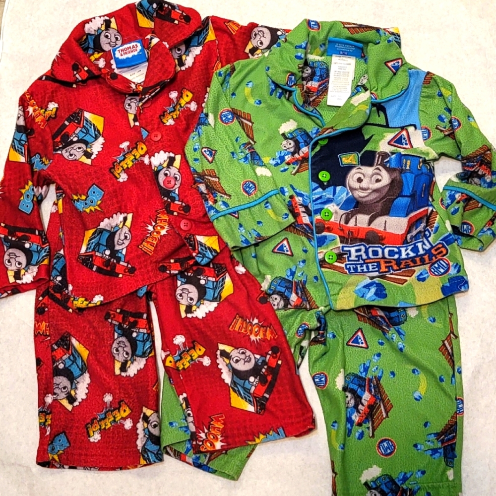Two pair Thomas & Friends light flannel pajamas